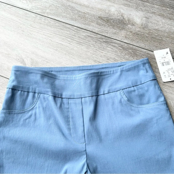 NWT Laura Carre Noir Blue Stretch Capris - Picture 5 of 13